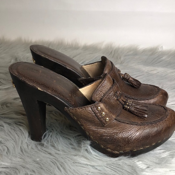 MICHAEL Michael Kors Shoes - ✨MICHAEL KORS BROWN LEATHER CLOG MULES ✨